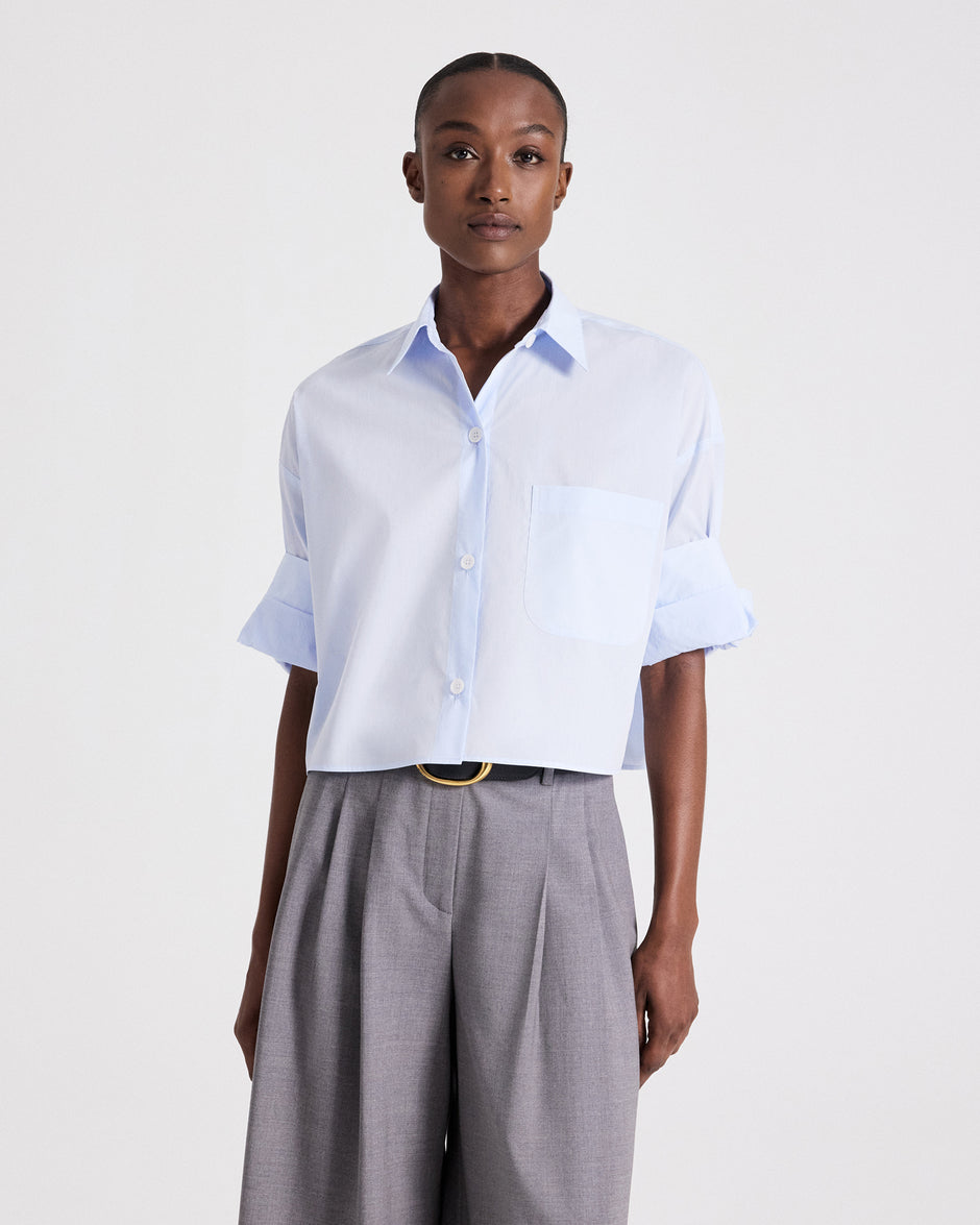 TWP Baby blue Next Ex Shirt in Superfine Cotton view 2