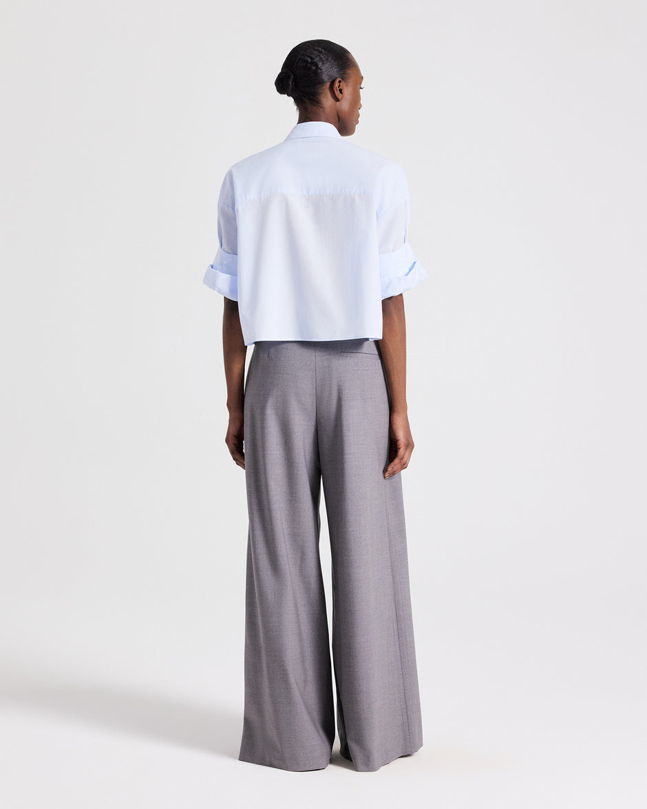 TWP Baby blue Next Ex Shirt in Superfine Cotton view 5