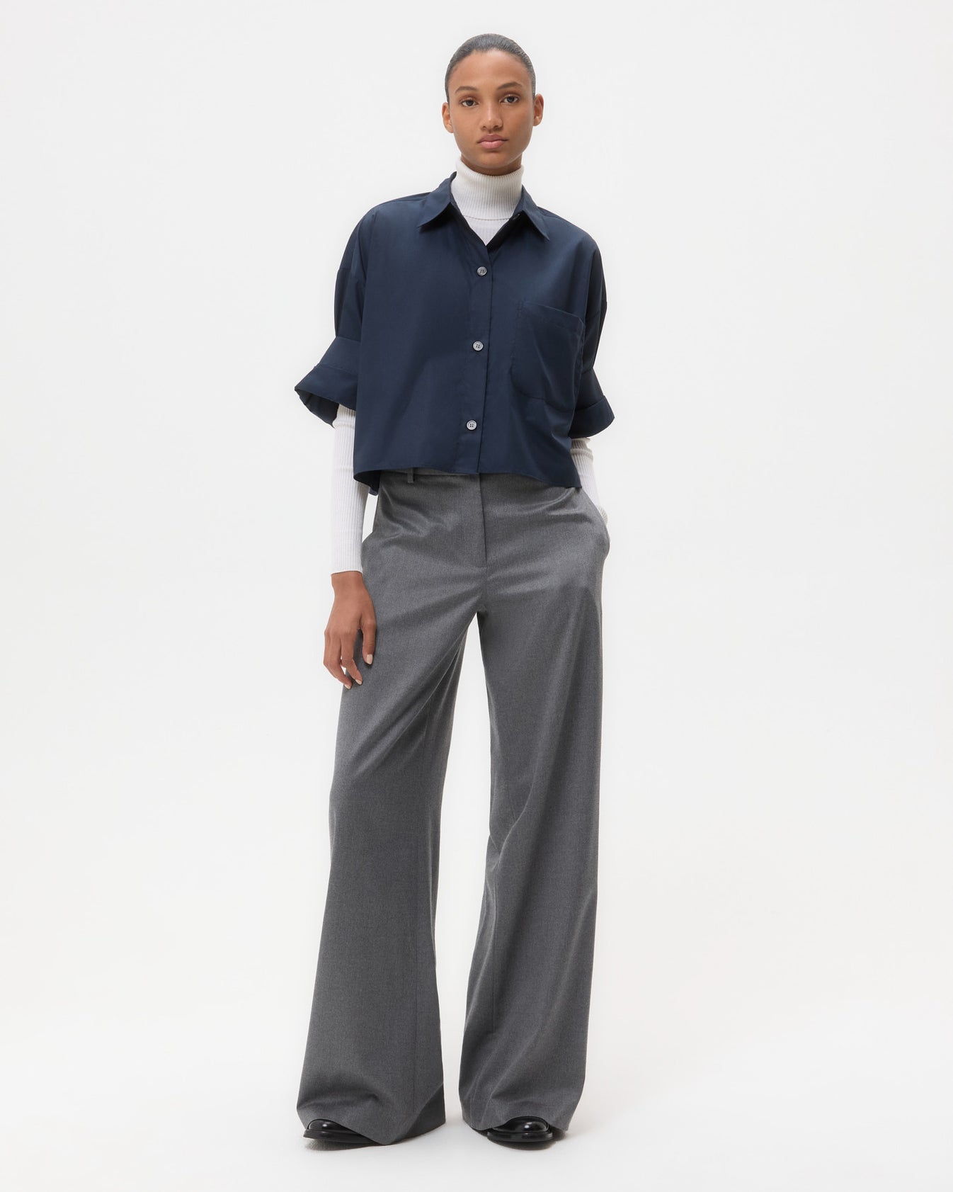 TWP Midnight Next Ex Shirt in superfine cotton view 3