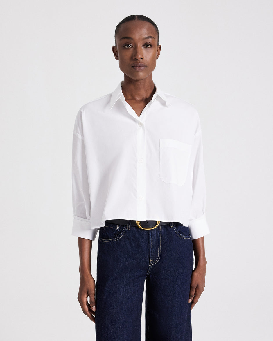 TWP White Soon to be Ex Shirt in Superfine Cotton view 3