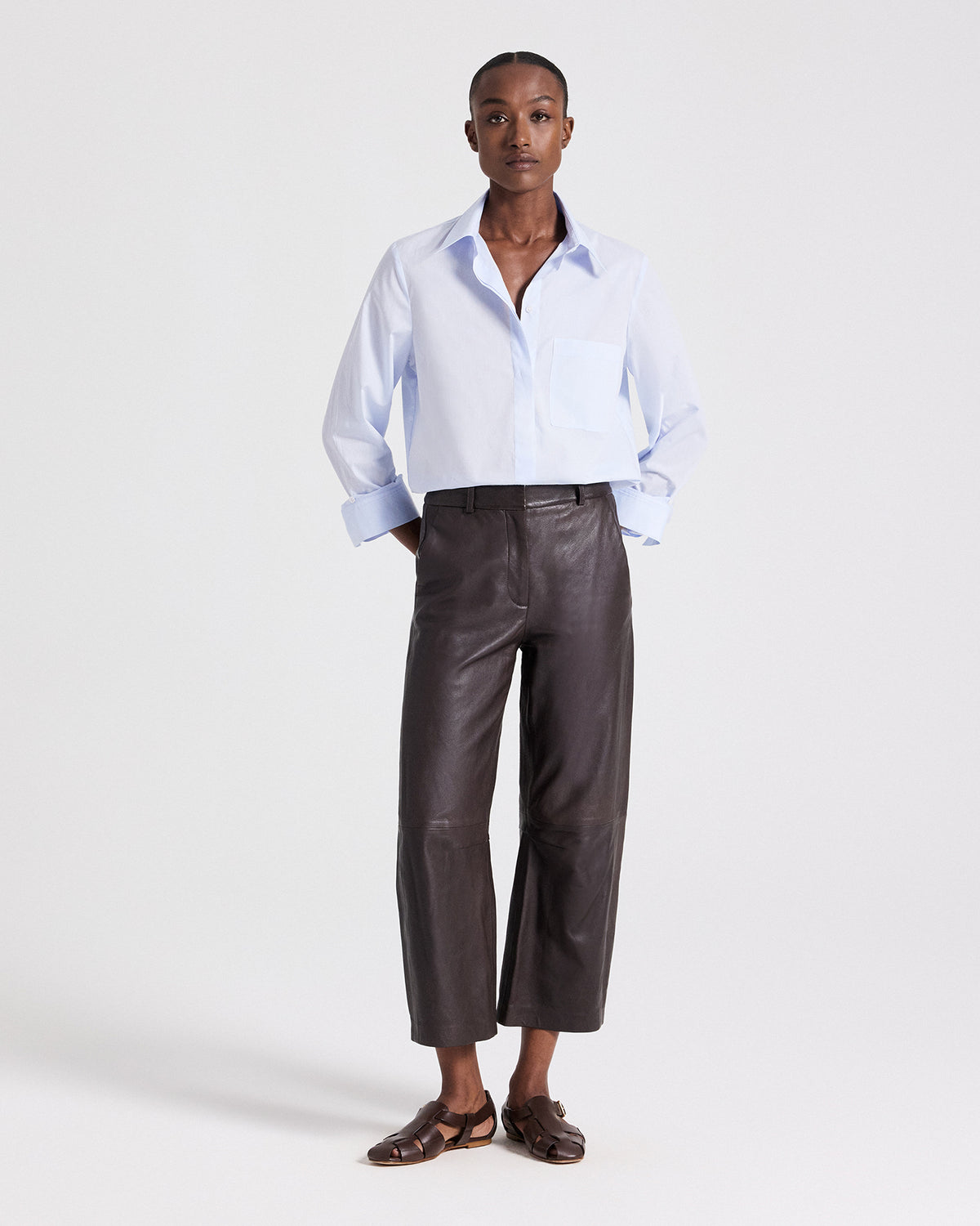TWP Baby blue Boyfriend Shirt in Superfine Cotton view 4