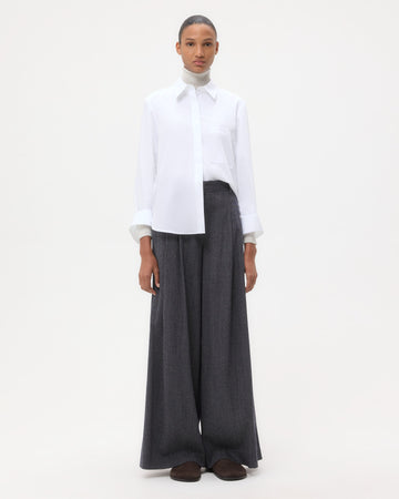 TWP White Boyfriend Shirt in Superfine Cotton view 3