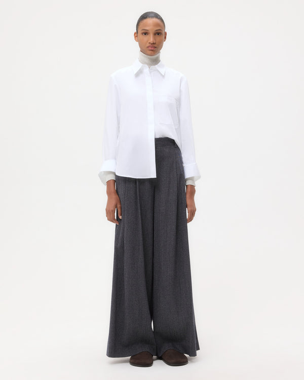 TWP White Boyfriend Shirt in Superfine Cotton view 3