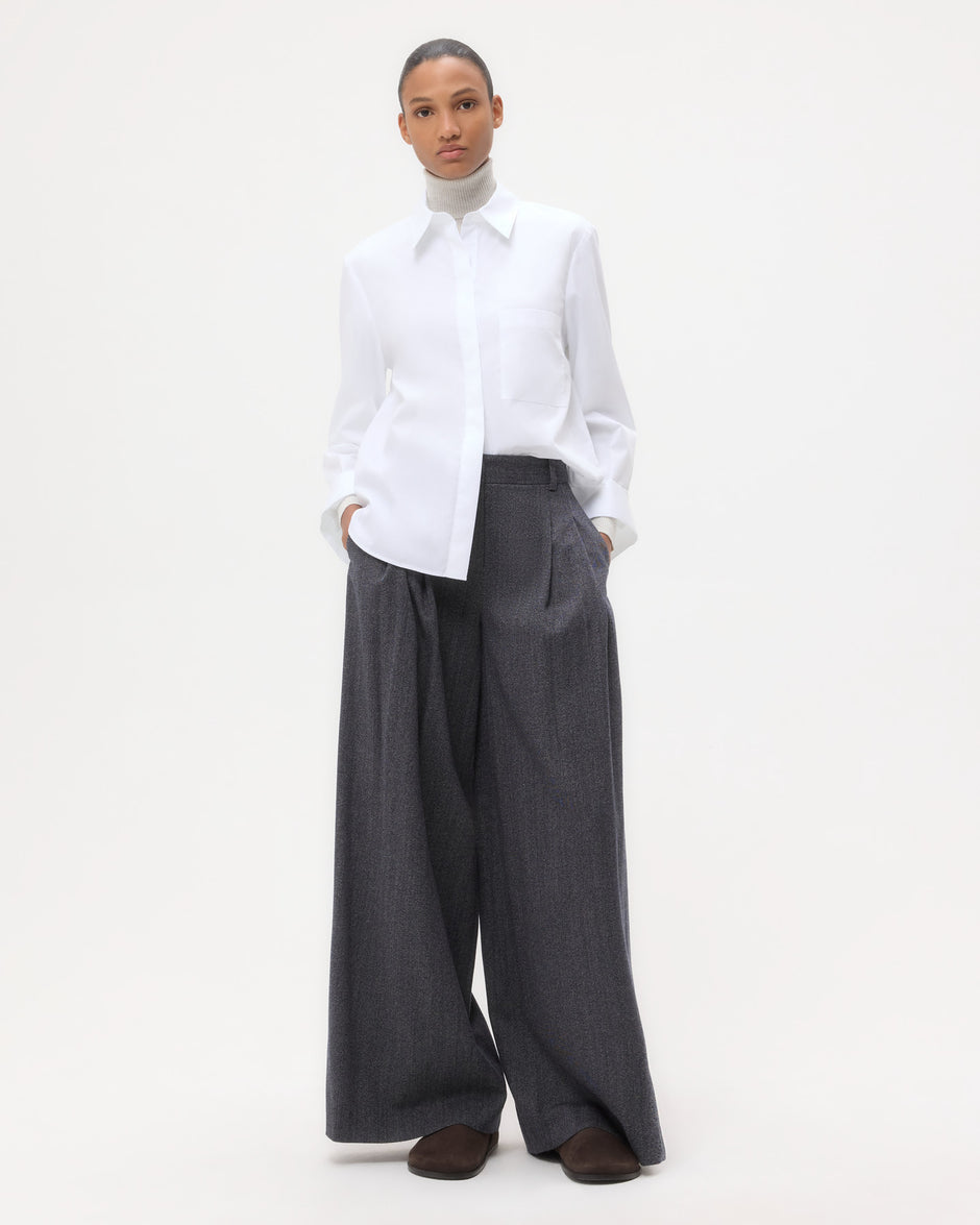 TWP White Boyfriend Shirt in Superfine Cotton view 6