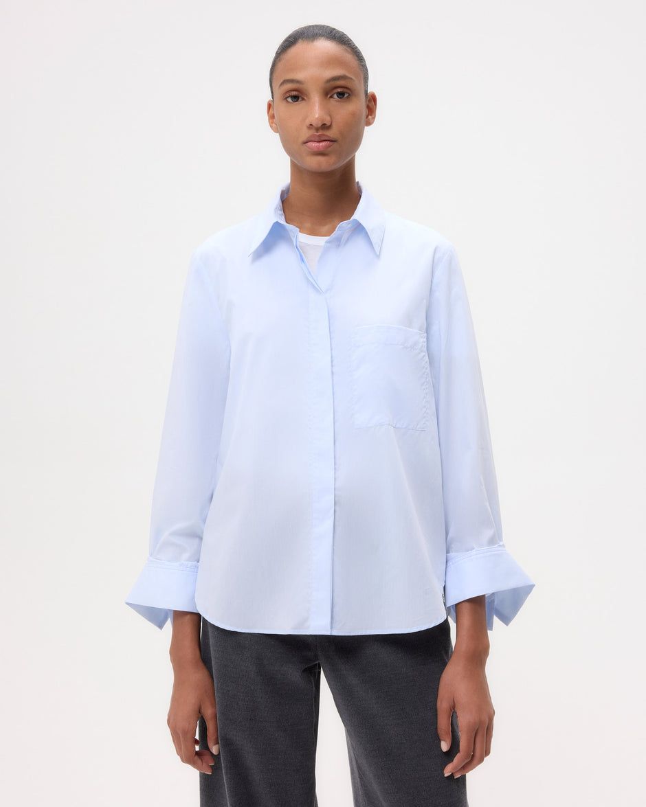 TWP Baby blue Boyfriend Shirt in Superfine Cotton view 1
