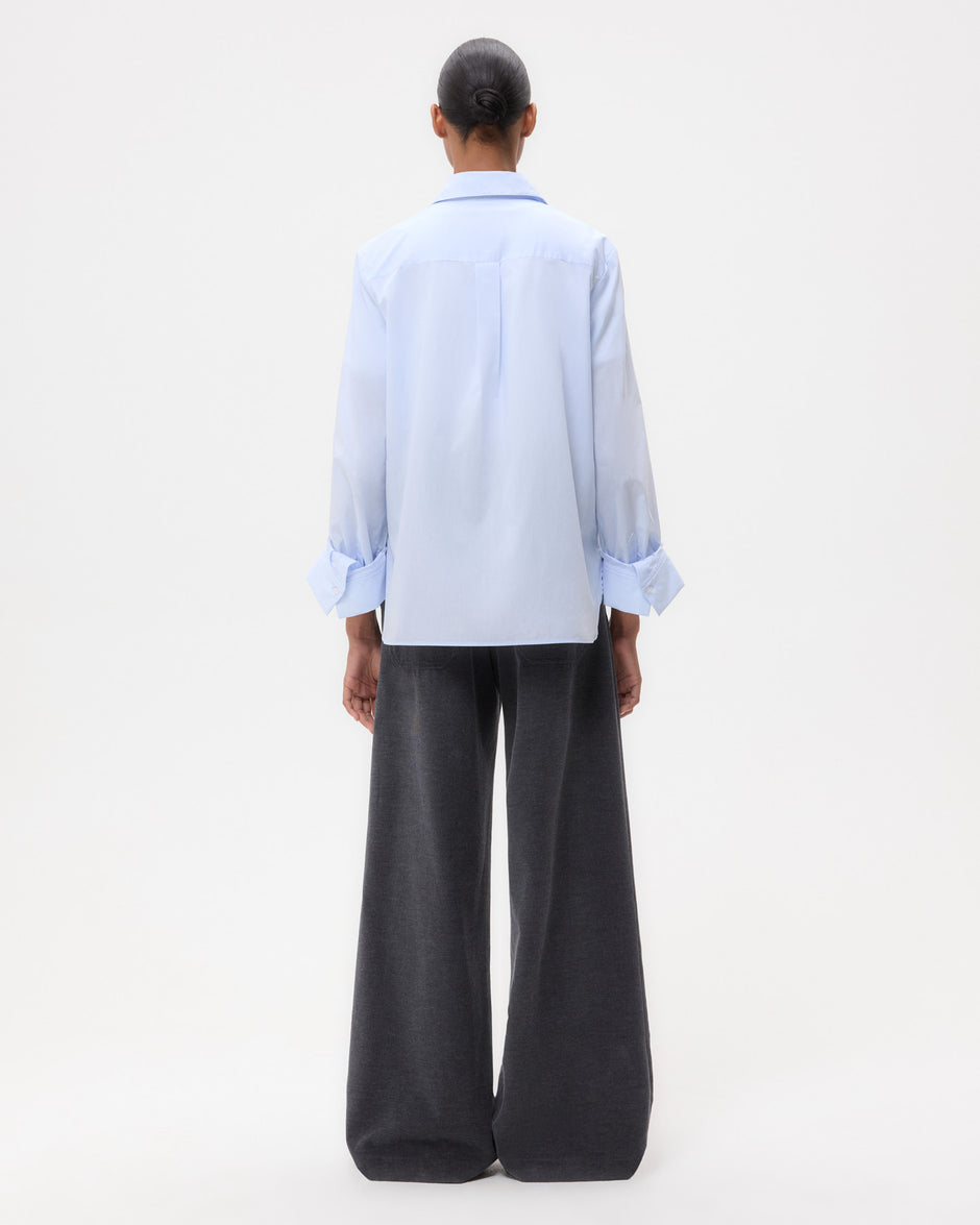 TWP Baby blue Boyfriend Shirt in Superfine Cotton view 5