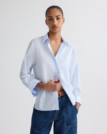 TWP Baby blue Next Morning Shirt in Superfine Cotton view 1