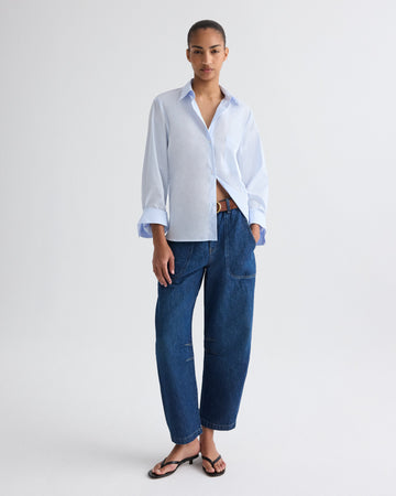 TWP Baby blue Next Morning Shirt in Superfine Cotton view 2