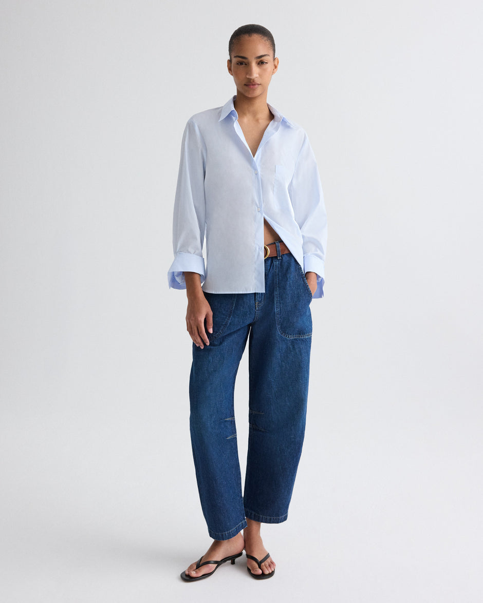 TWP Baby blue Next Morning Shirt in Superfine Cotton view 2
