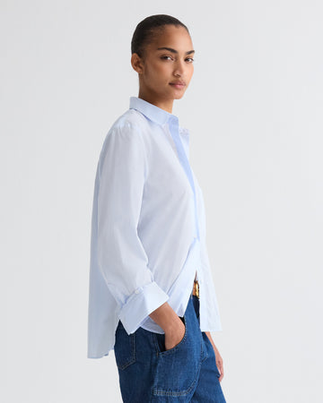TWP Baby blue Next Morning Shirt in Superfine Cotton view 4