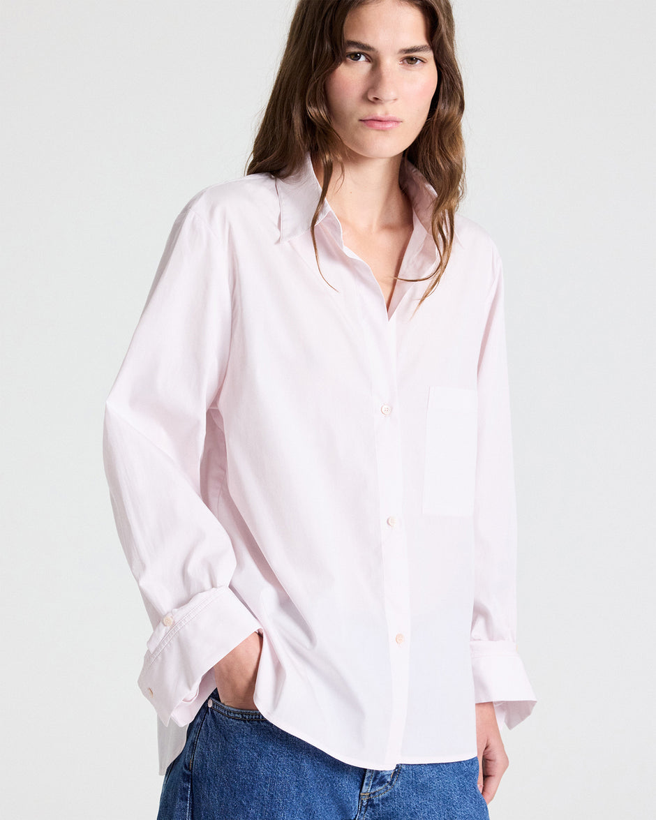 TWP Baby pink Next Morning Shirt in Superfine Cotton view 2