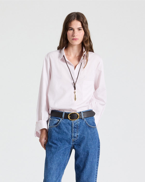 TWP Baby pink Next Morning Shirt in Superfine Cotton view 1
