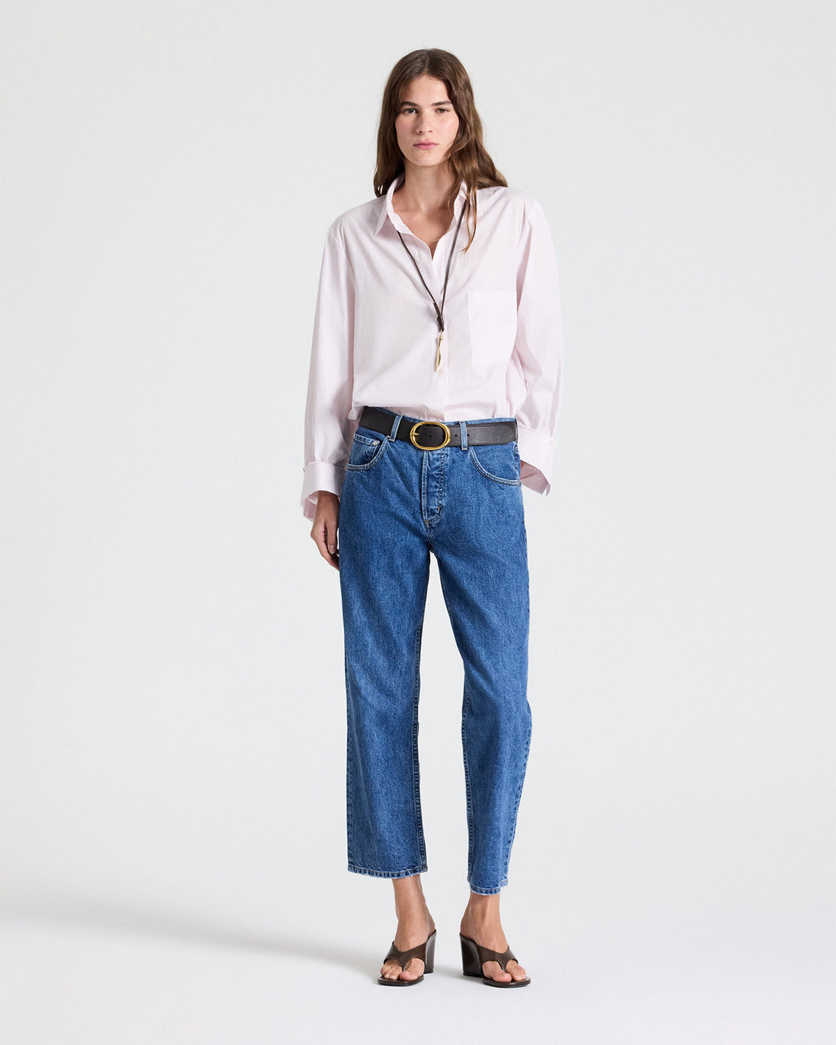 TWP Baby pink Next Morning Shirt in Superfine Cotton view 4