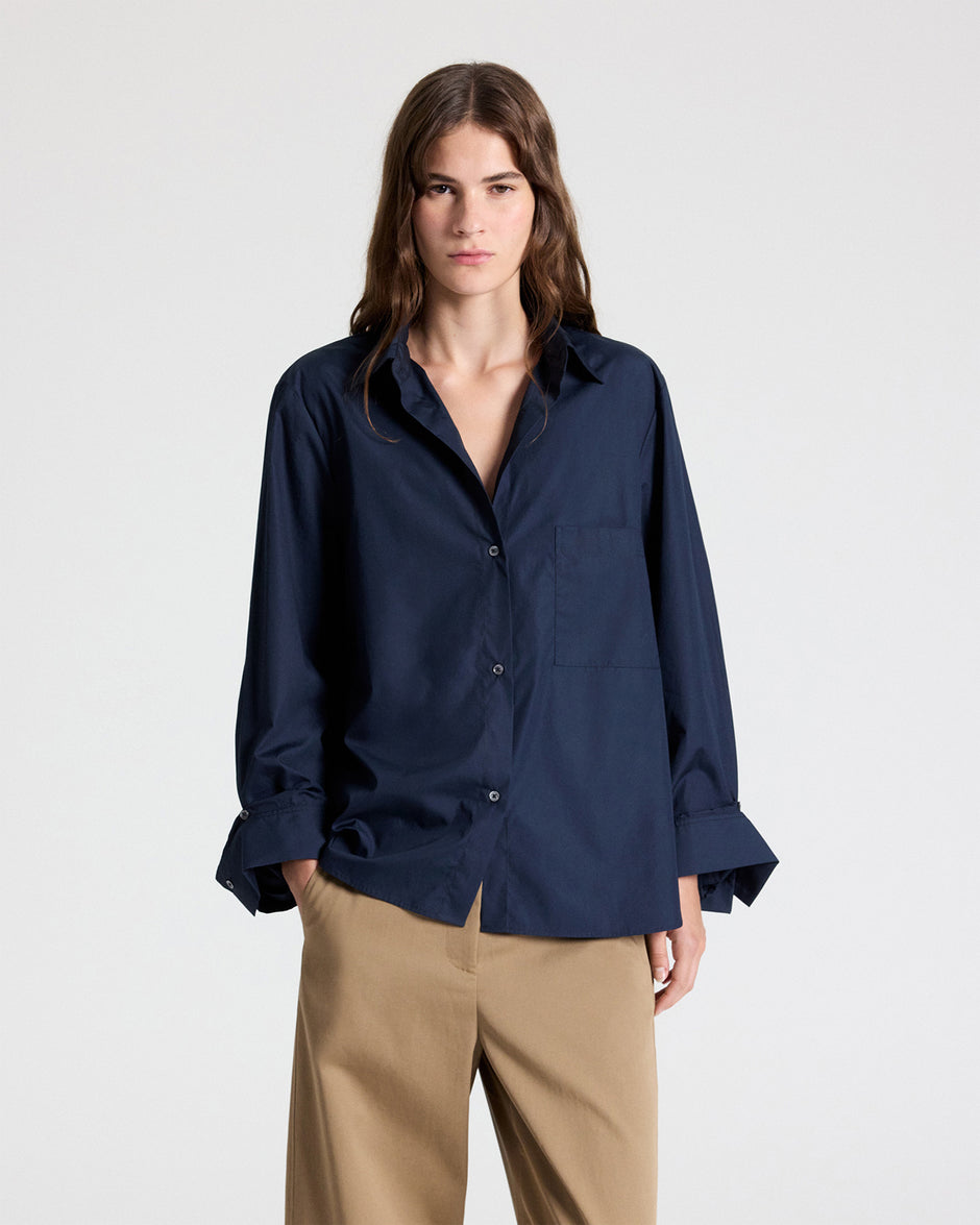 TWP Midnight Next Morning Shirt in Superfine Cotton view 4