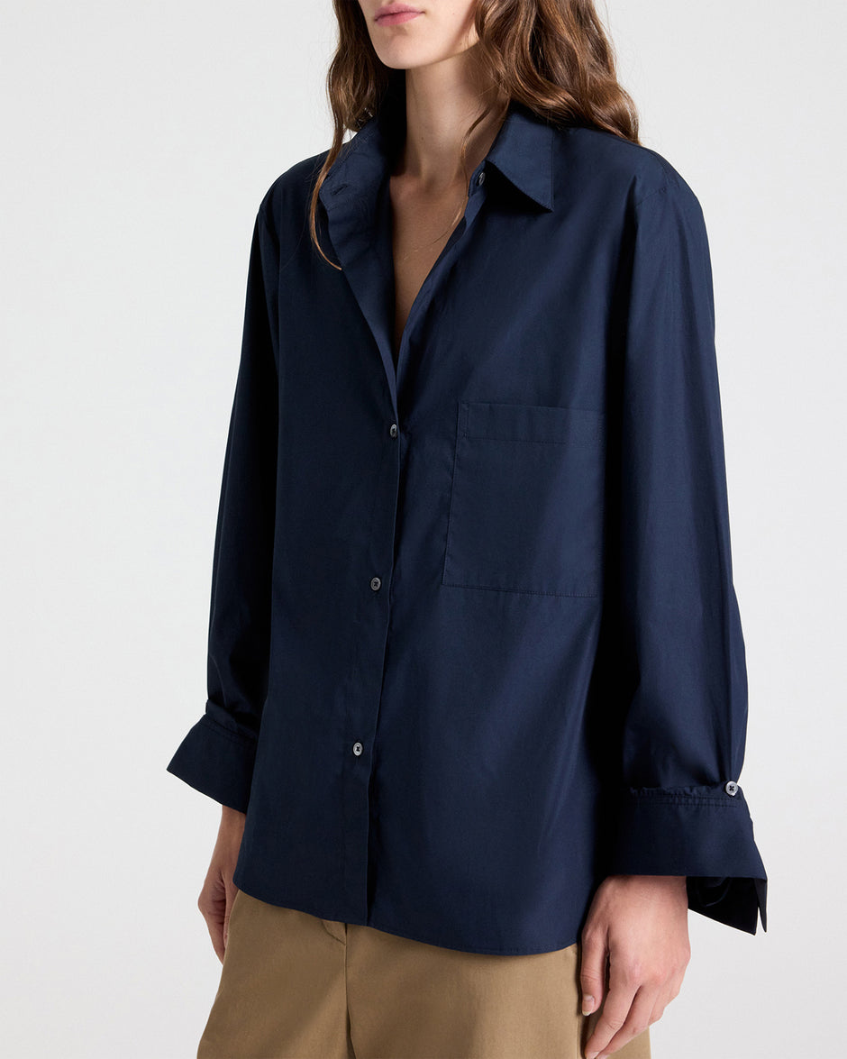 TWP Midnight Next Morning Shirt in Superfine Cotton view 2