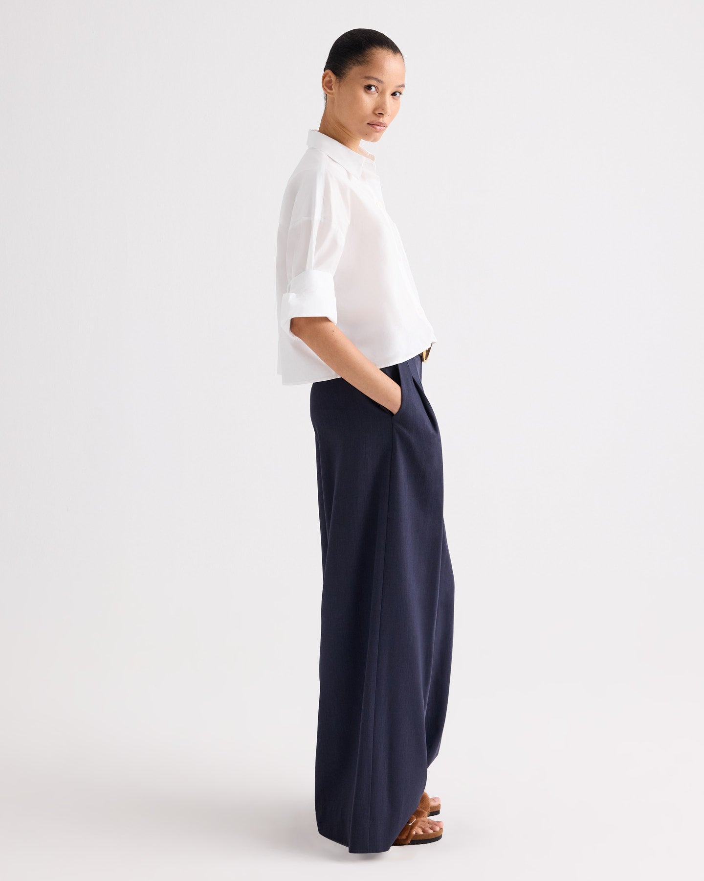 TWP White Next Ex Shirt in Superfine Cotton view 3