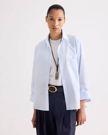 TWP Baby blue Next Morning Shirt in Superfine Cotton view 1