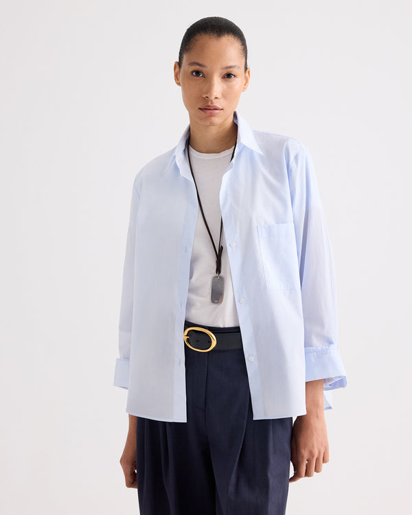 TWP Baby blue Next Morning Shirt in Superfine Cotton view 1