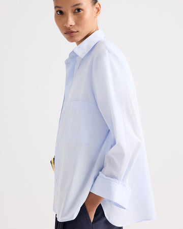 TWP Baby blue Next Morning Shirt in Superfine Cotton view 2