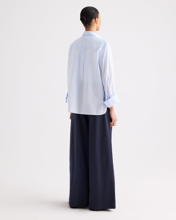 TWP Baby blue Next Morning Shirt in Superfine Cotton view 5