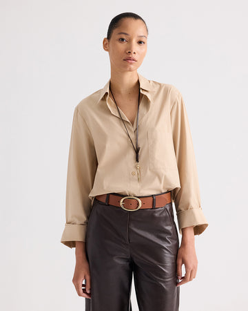 TWP Vintage camel / ant light gold Wide Belt in Vachetta Leather view 2