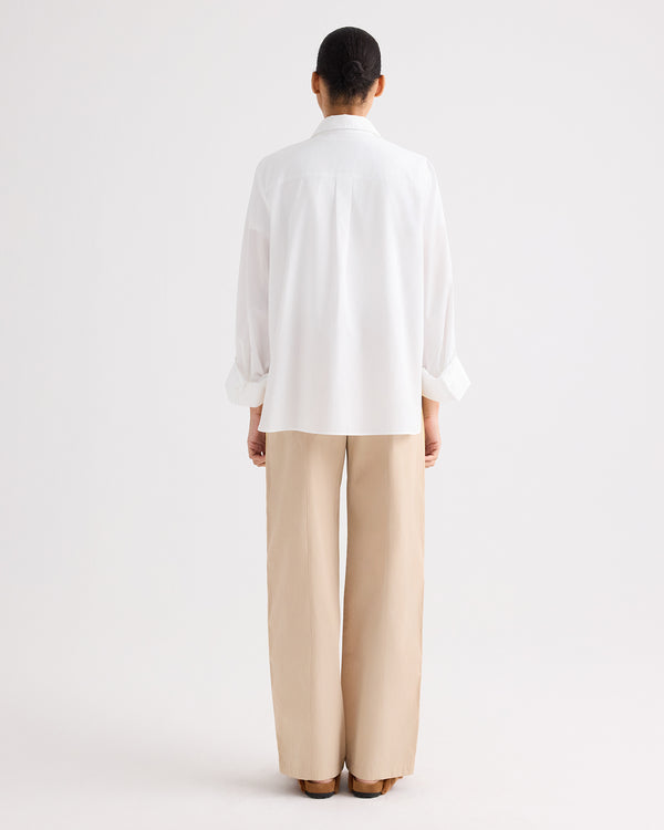 TWP White Next Morning Shirt in Superfine Cotton view 5