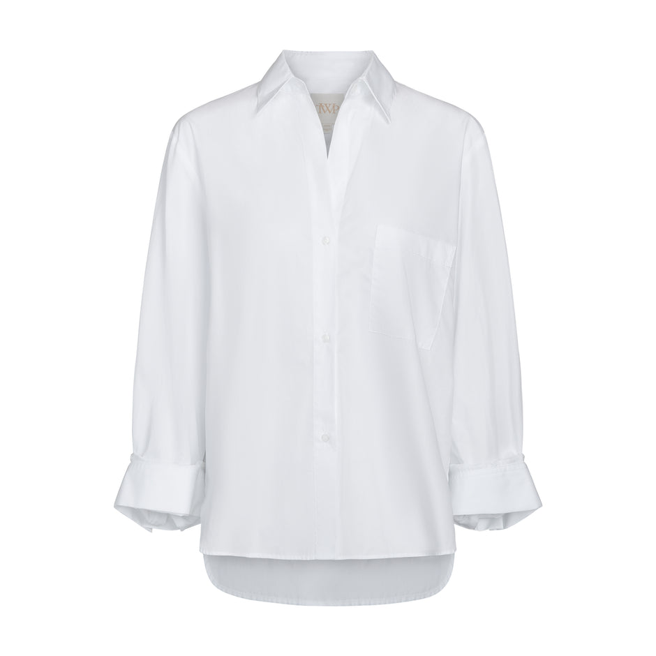 TWP White Boyfriend Shirt in Superfine Cotton view 1
