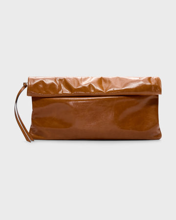 TWP Cognac North Moore St Bag in Shiny Crinkle Leather view 1