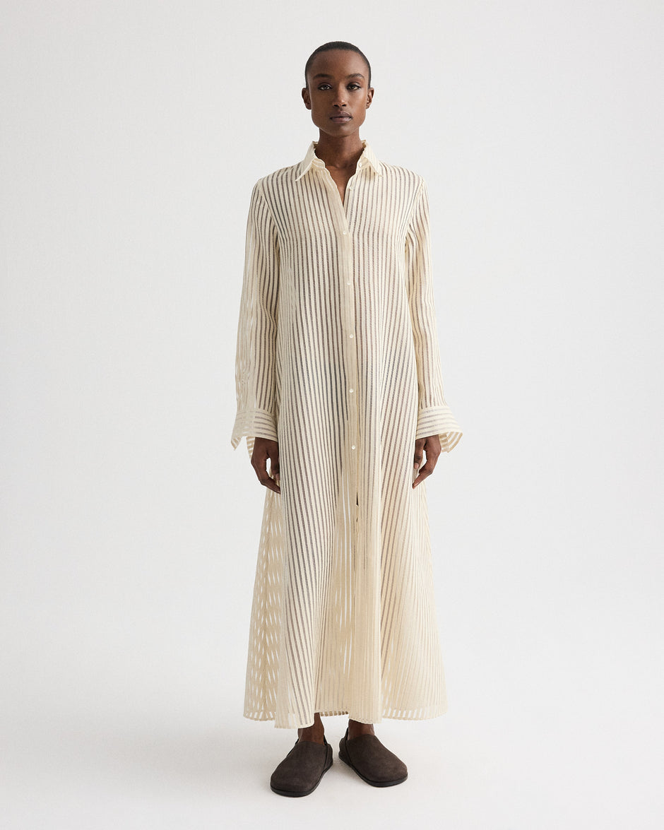 TWP Ivory / natural Jenny's Gown in Ribbon On Organza view 3