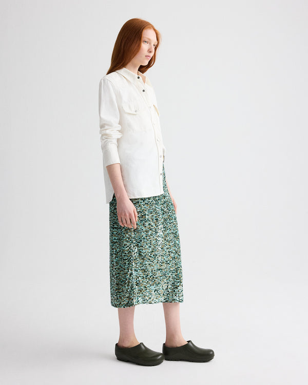 TWP Multi darkest spruce Sylkie Skirt in Sequin Abstract Multi view 3