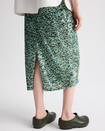 TWP Multi darkest spruce Sylkie Skirt in Sequin Abstract Multi view 4