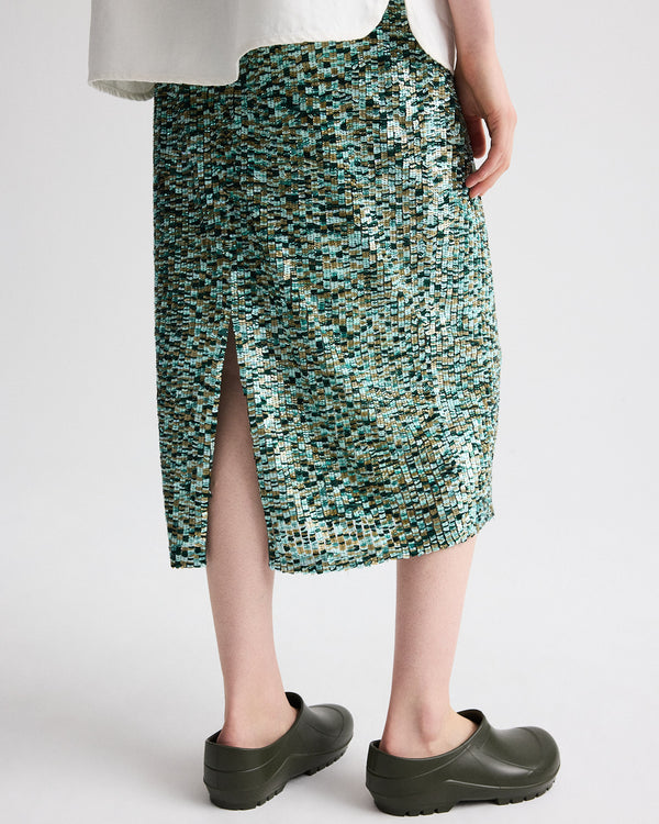TWP Multi darkest spruce Sylkie Skirt in Sequin Abstract Multi view 4