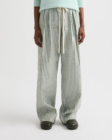 TWP Blue flower / martini PJ Pant in Clear Sequin on Stripe view 2