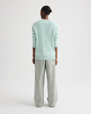 TWP Blue flower / martini PJ Pant in Clear Sequin on Stripe view 5