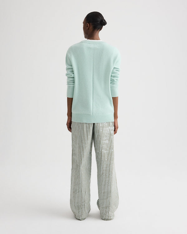 TWP Blue flower / martini PJ Pant in Clear Sequin on Stripe view 5