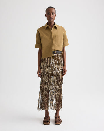 TWP Ermine Laurel Skirt in Trapped Fringe Sequin view 1