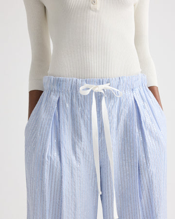 TWP Blue / midnight PJ Pant in Micro Triple Stripe view 2