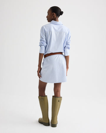 TWP Blue / midnight Big Joe Shirt Dress in Micro Triple Stripe view 5