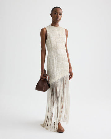 TWP Off white Stairway to Heaven Dress in Knotted Silk Thread view 1