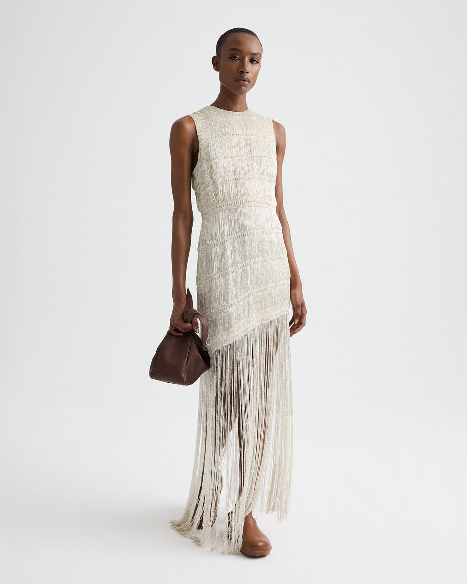 TWP Off white Stairway to Heaven Dress in Knotted Silk Thread view 1