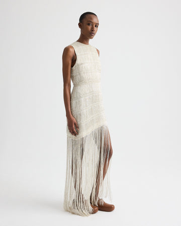 TWP Off white Stairway to Heaven Dress in Knotted Silk Thread view 2
