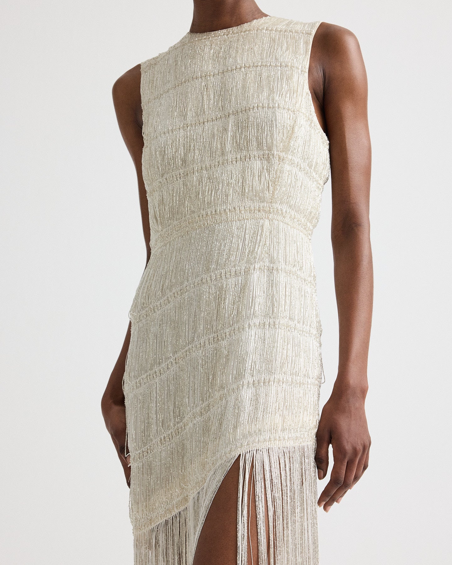 TWP Off white Stairway to Heaven Dress in Knotted Silk Thread view 3