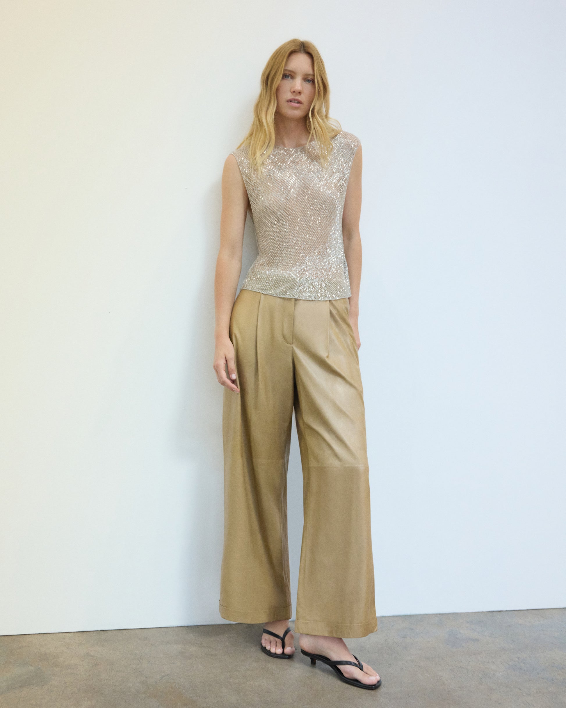 TWP Kelp Houston St. Pant in Paper Leather view 4