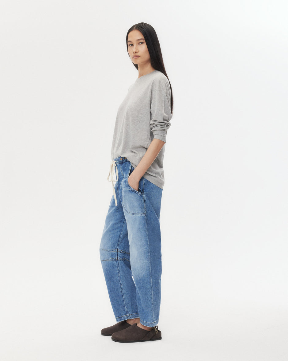 TWP Vintage wash Jetties Beach Jean in Vintage Wash Denim view 5