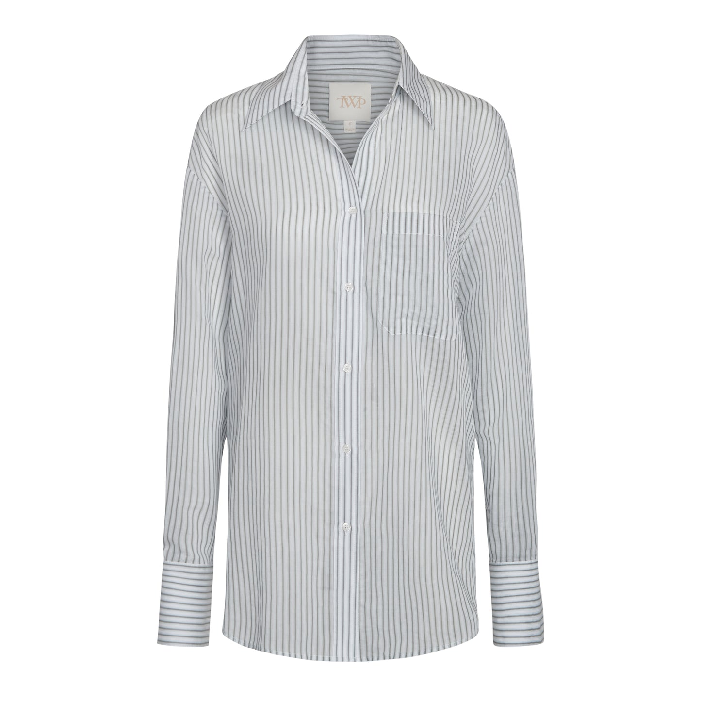 TWP Harbor grey multi Big Joe Shirt in Cotton Silk Barre Stripe view 1