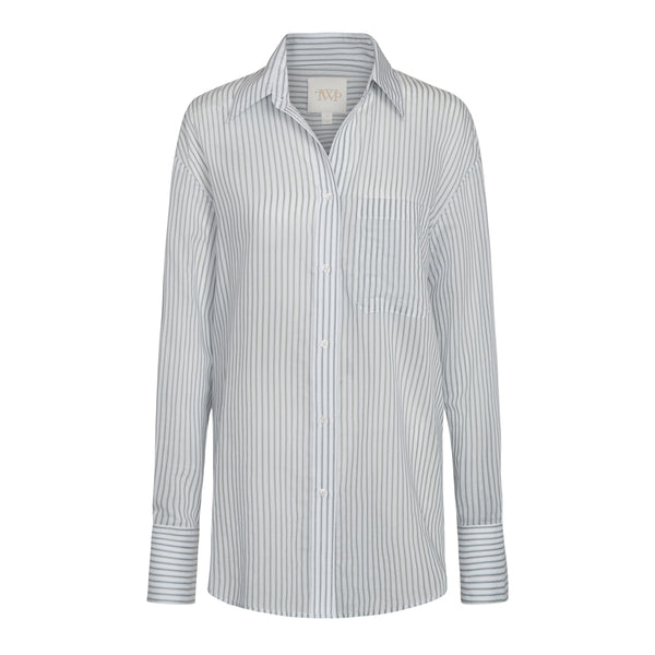 TWP Harbor grey multi Big Joe Shirt in Cotton Silk Barre Stripe view 5