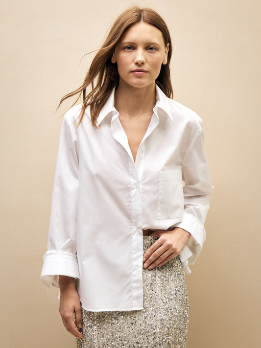 TWP White Morning After Shirt in Superfine Cotton view 2