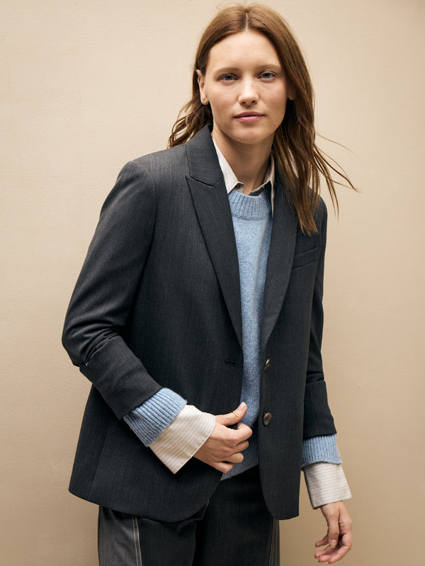 TWP Dark charcoal grey Boyfriend Blazer in Wool Twill view 4