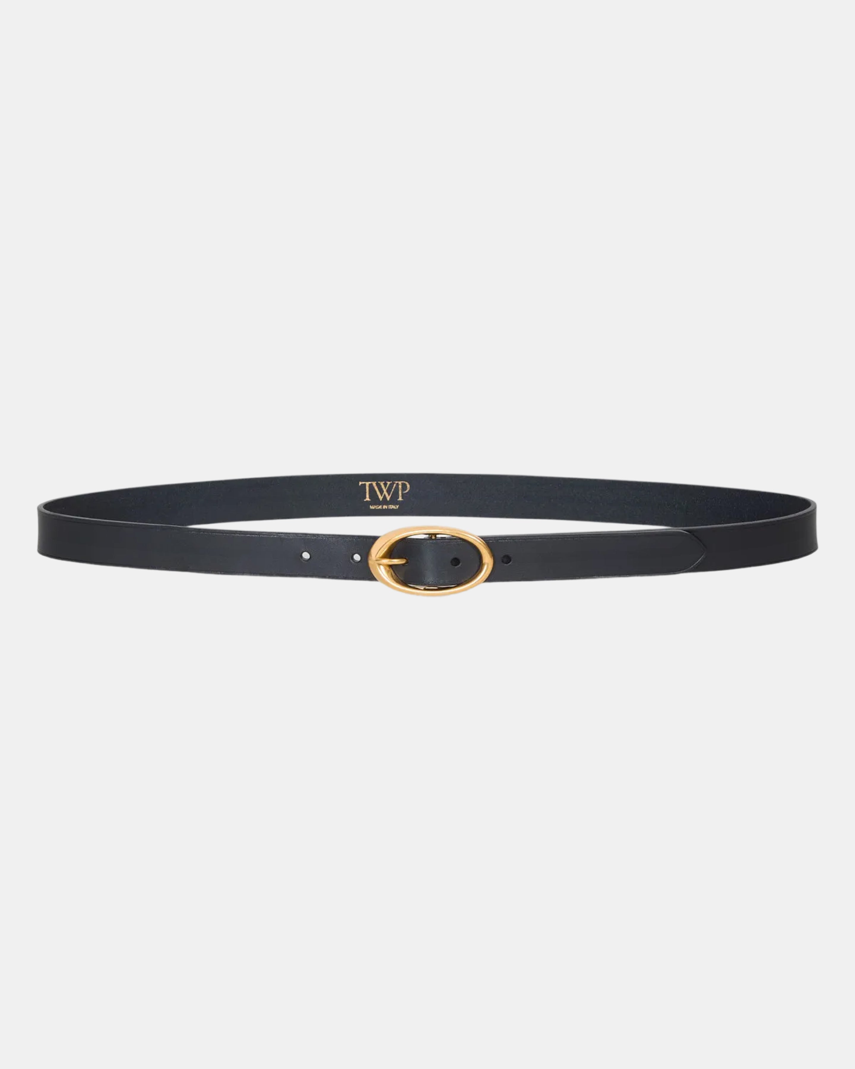 Midnight Narrow Belt in Vachetta Leather | TWP