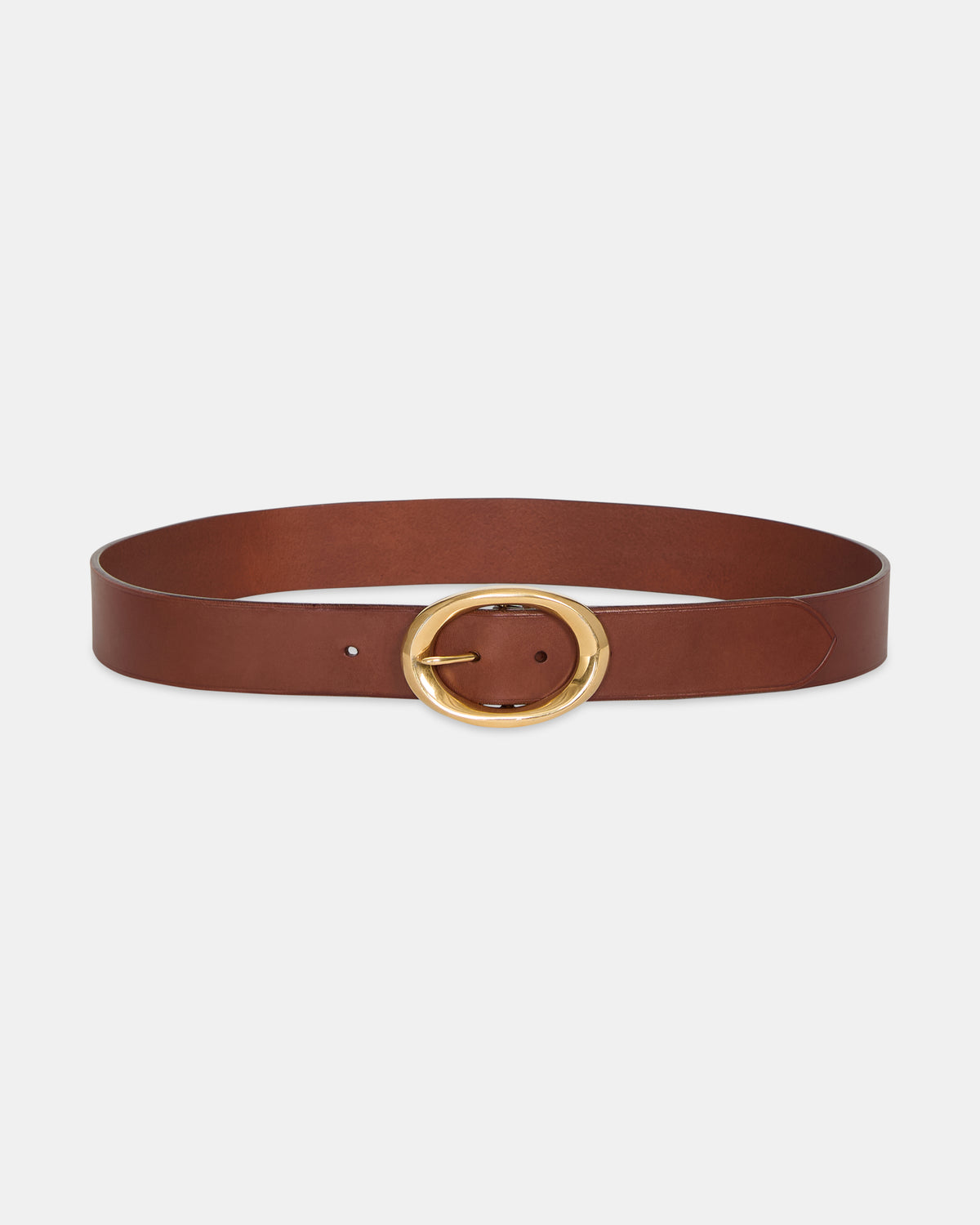 Cognac Wide Belt in Vachetta Leather | TWP
